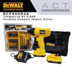 Dewalt DCF805D2A, 12Vmax/10.8V Cordless Impact Driver 2.0AH with Accessories