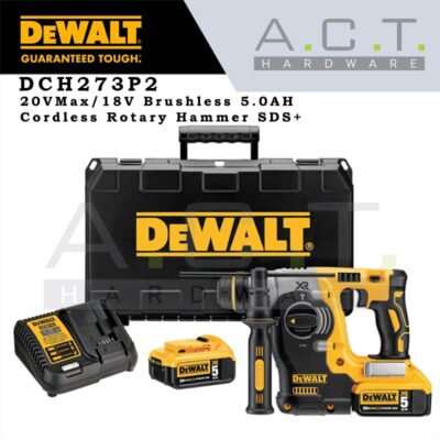 Dewalt DCH273P2, 20V/18V Cordless 3-Mode Rotary Hammer Brushless 5.0AH