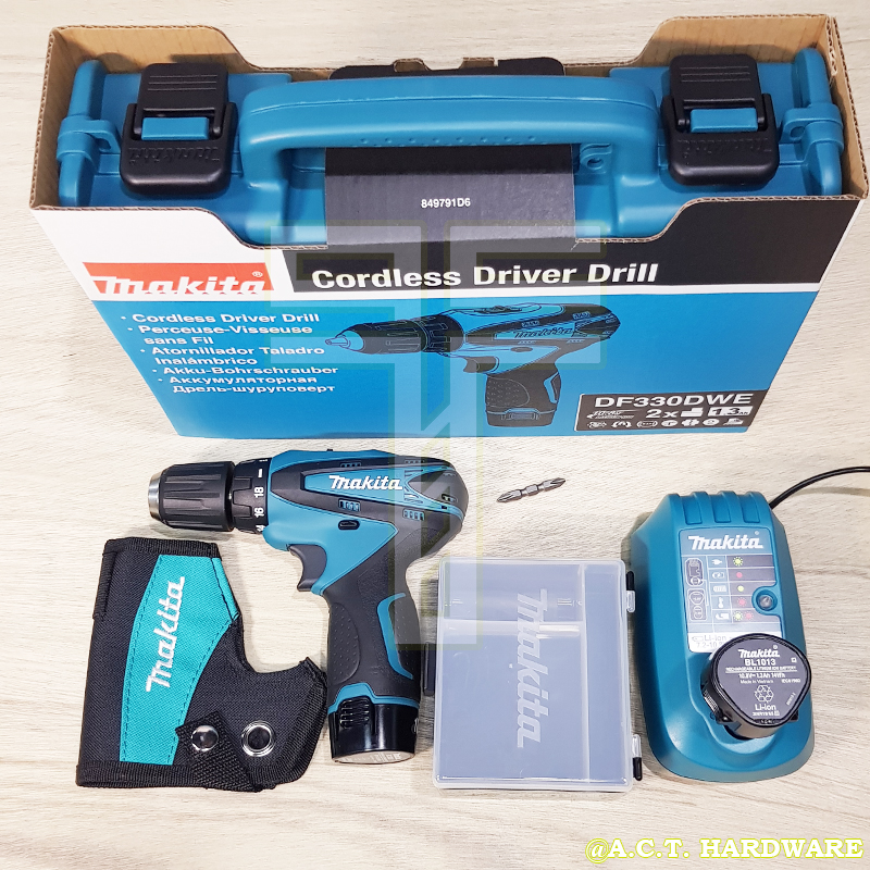 Makita DF330DWE, 10.8V 1.3AH 10mm Cordless Driver Drill | A.C.T. Hardware