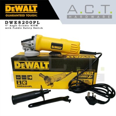 Dewalt DWE8200PL, 4" 100mm Small Angle Grinder Paddle Switch