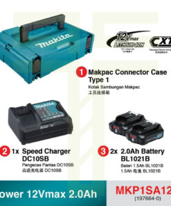 Makita 197664-0 (MKP1SA122), 1Pc 12V Charger & 2Pcs 2.0AH Battery Power Source Kit