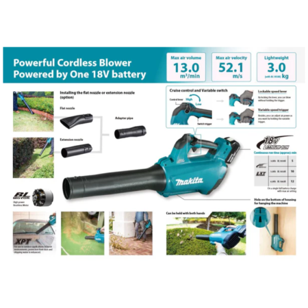 Makita DUB184Z, 18V Brushless Variable Speed Blower - Image 3