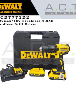 Dewalt DCD7771D2, 20Vmax 13mm Cordless Driver Drill 2.0AH Brushless