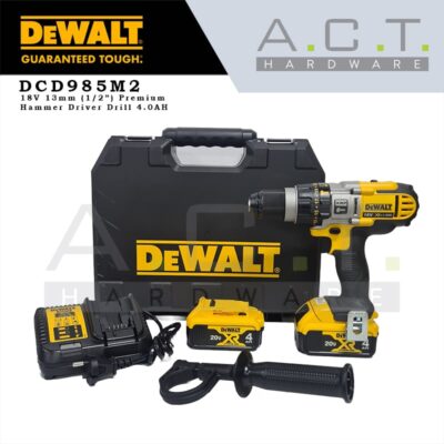 Dewalt DCD985M2, 18V 13mm Cordless Hammer Driver Drill 4.0AH