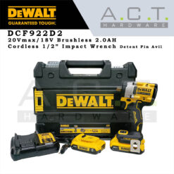 Dewalt DCF922D2, 20Vmax Cordless Detent Pin Anvil Impact Wrench 1/2" 2.0AH Brushless