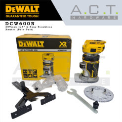 Dewalt DCW600N, 20Vmax 1/4" & 8mm Cordless Router Brushless (Bare Unit)