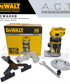 Dewalt DCW600N, 20Vmax 1/4" & 8mm Cordless Router Brushless (Bare Unit)