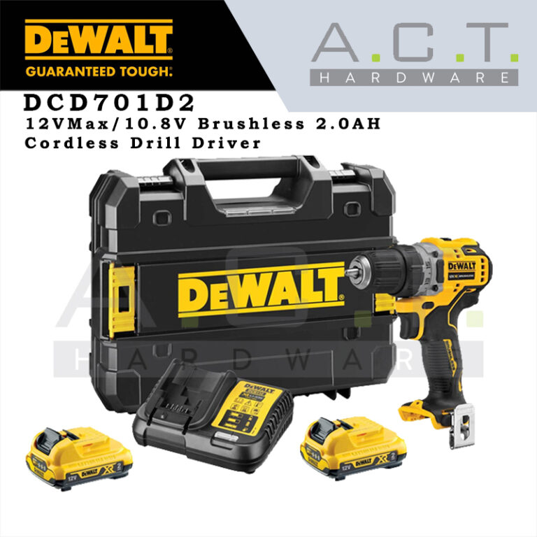 Dewalt DCD701D2, 12V/10.8V Cordless Drill Driver 2.0AH Brushless | A.C ...