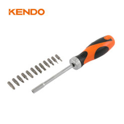 Kendo 20016, 14 pcs Hard CR-V Large Ratchet Screwdriver Bits Set