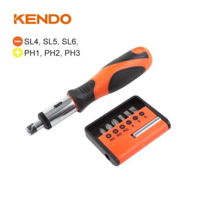 Kendo 20024, 8pc Ratchet Screwdriver Bits Set