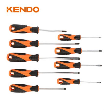 Kendo 20214, 9pcs Screwdriver Set with Plastic Rack (Slotted, Phillips) - Image 3