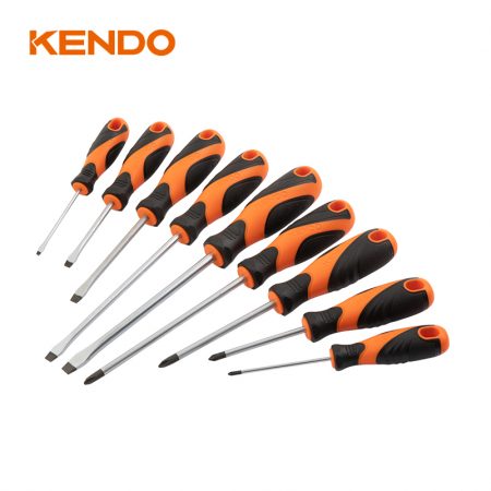 Kendo 20214, 9pcs Screwdriver Set with Plastic Rack (Slotted, Phillips) - Image 6