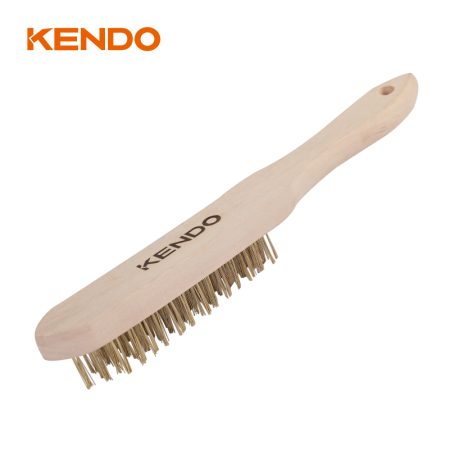 Brass Wire Brush, Wooden Handle