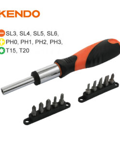 Kendo 20203, 11pc Ratchet Screwdriver Bits Set