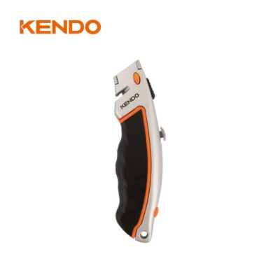 Kendo High End Heavy Duty Zinc Alloy Retractable Utility Knife With Spare Blades For Professional Cutting [30940]