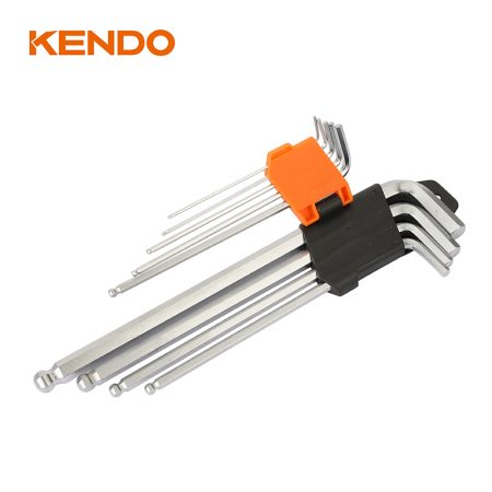 Kendo 20737 9PC EXTRA LONG Ball End Hex Key Set with All Sizes Marked on The Holder for an Easy Selection - Image 8