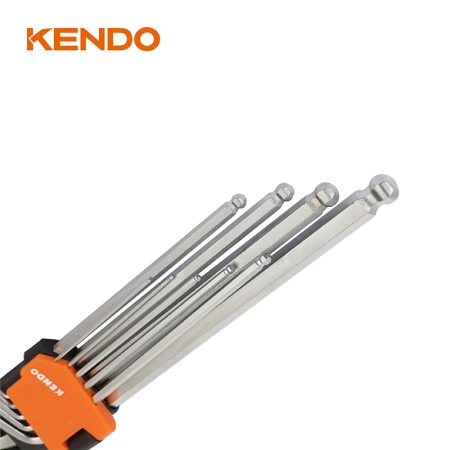 Kendo 20737 9PC EXTRA LONG Ball End Hex Key Set with All Sizes Marked on The Holder for an Easy Selection - Image 7