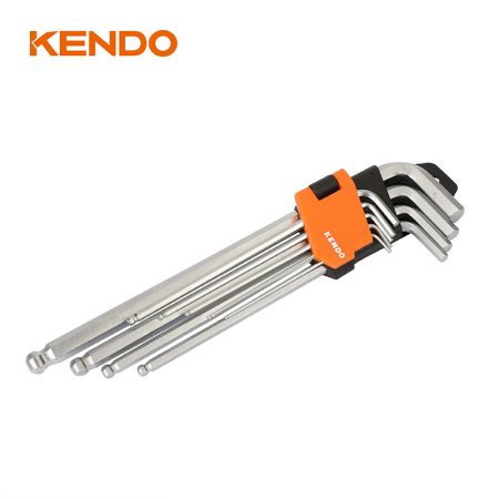 Kendo 20737 9PC EXTRA LONG Ball End Hex Key Set with All Sizes Marked on The Holder for an Easy Selection - Image 5