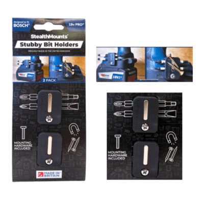 StealthMounts Stubby Magnetic Bit Holder for Bosch ProCORE & Professional Tools [SKU: BH-BO-S-BLK-2]