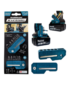 StealthMounts 45° & 90° Magnetic Bit Holder for Makita CXT, LXT & XGT Tools [SKU: BH-MK-4590-BLU]