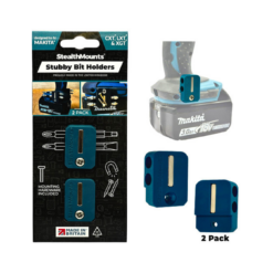 StealthMounts Stubby Magnetic Bit Holder for Makita CXT, LXT & XGT Tools [SKU: BH-MK-S-BLU-2]