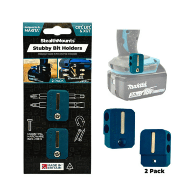 StealthMounts Stubby Magnetic Bit Holder for Makita CXT, LXT & XGT Tools [SKU: BH-MK-S-BLU-2]