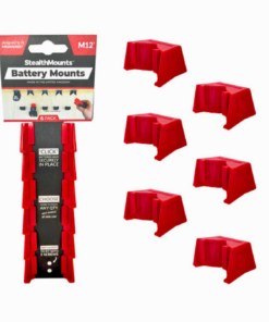 StealthMounts Battery Mounts for Milwaukee M12 Series [SKU: BM-MW12-RED-6]