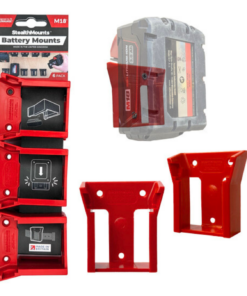 StealthMounts Battery Mounts for Milwaukee M18 Series [SKU: BM-MW18-RED-6]