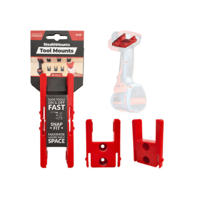 StealthMounts Tool Mounts for Milwaukee M18 Series [SKU: TM-MW18-RED-4LF]