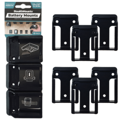 StealthMounts Battery Mounts for Makita 10.8V / 12V CXT Series [SKU: BM-MK12-BLK-6]