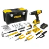 STANLEY SCD711C1H-B1, 20V 1.5AH Hammer Drill Screwdriver Brushless with 119 PC of Hand Tools Set