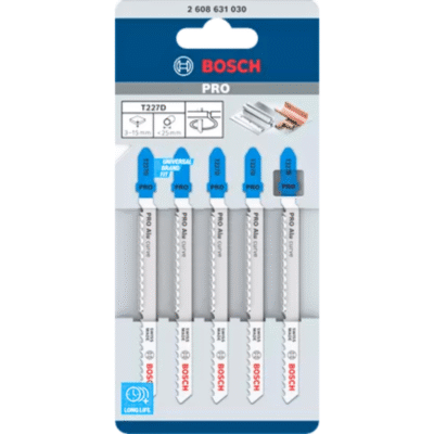 Bosch Pro Alu Curve T227D Jigsaw Blade for Aluminum Cut, T-Shank Type