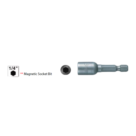 Makita 1PC Magnetic Nutsetter, 1/4" Hex Shank, 7- 17MM Socket Size, E-Form, 50- 86mm Length - Image 3