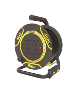 STANLEY SXECFL26H4E INDUSTRIAL CABLE REEL 4X13A, W/ THERMAL PROTECTION, CABLE GUIDE, 40M