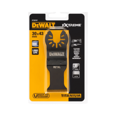 DEWALT DT20707-QZ, Titanium Plunge Cut Oscillation Blade for Wood / Metal Cuts, 31mm x 43mm