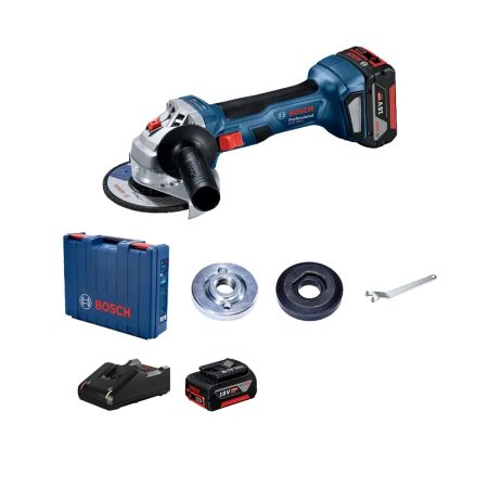 Bosch GWS 180-LI Professional 4" Cordless Angle Grinder 18V/11,000RPM with 2 x 4.0 Ah Li-ion Batteries