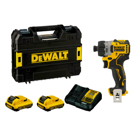 Dewalt 12V XR Brushless 1/4" Screwdriver, 8NM, 1100RPM, (2 X 2.0AH BATTERIES + 1 X CHARGER)