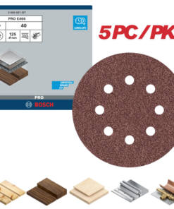 Bosch 125MM (5") Orbital Sanding Disc For Random Orbital Sanders, PRO E466 Series (5PC/PKT)