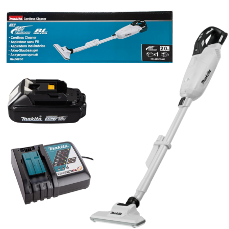Makita DCL285FRAW, 18V LXT 4-Modes Cordless Vacuum Set, 500ML Dust Capacity, Lightweight (WHITE)