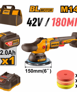 INGCO APLI42151, 42V Compact Brushless Cordless Polisher Set, 150MM (6"), With Accessories Set