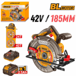 INGCO CSLI4218511, 42V Cordless Circular Saw Set, 185MM (7-1/4"), With Accessories Set
