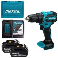 MAKITA DHP490RFE DC HAMMER DRIVER DRILL 18V BL 13MM (2PCS 3.0AH BATTERY, 1PC CHARGER)