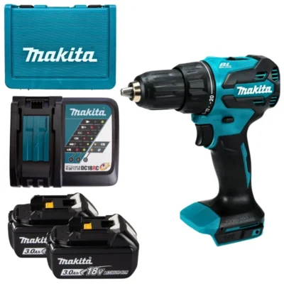 MAKITA DHP490RFE DC HAMMER DRIVER DRILL 18V BL 13MM (2PCS 3.0AH BATTERY, 1PC CHARGER)