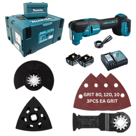 MAKITA DTM53RTJX1 CORDLESS BRUSHLESS OSCILLATING MULTITOOL SET, TOOL-LESS CLAMP, WITH ACCESSORIES