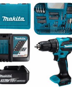 FLAWLESS MAKITA DHP490RFX1, 18V CORDLESS HAMMER DRILL DRIVER SET (1PC 3.0AH BATTERY + CHARGER + ACCESSORIES)