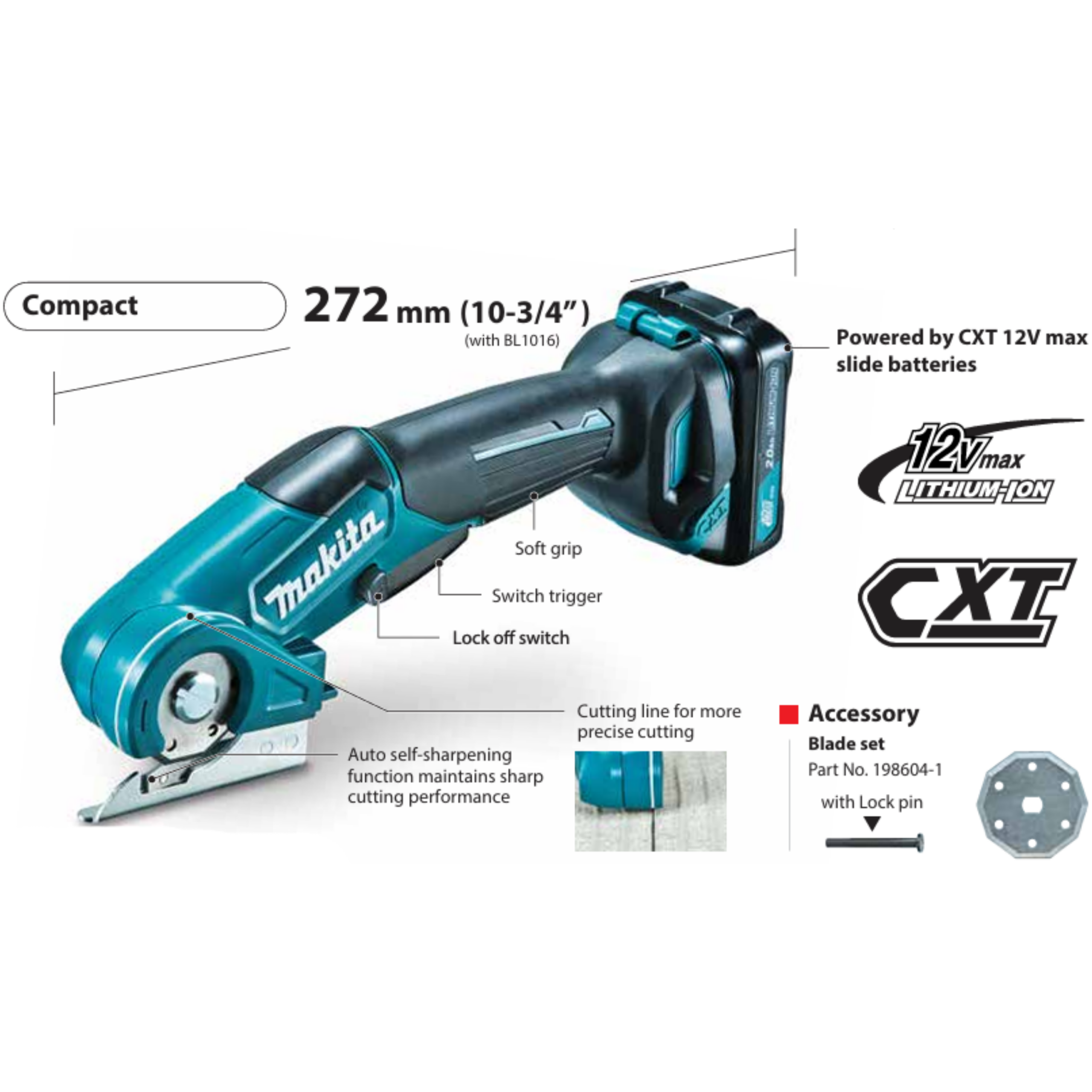 MAKITA CP100DZ, 12V CORDLESS MULTI CUTTER (BARE UNIT) - Image 4