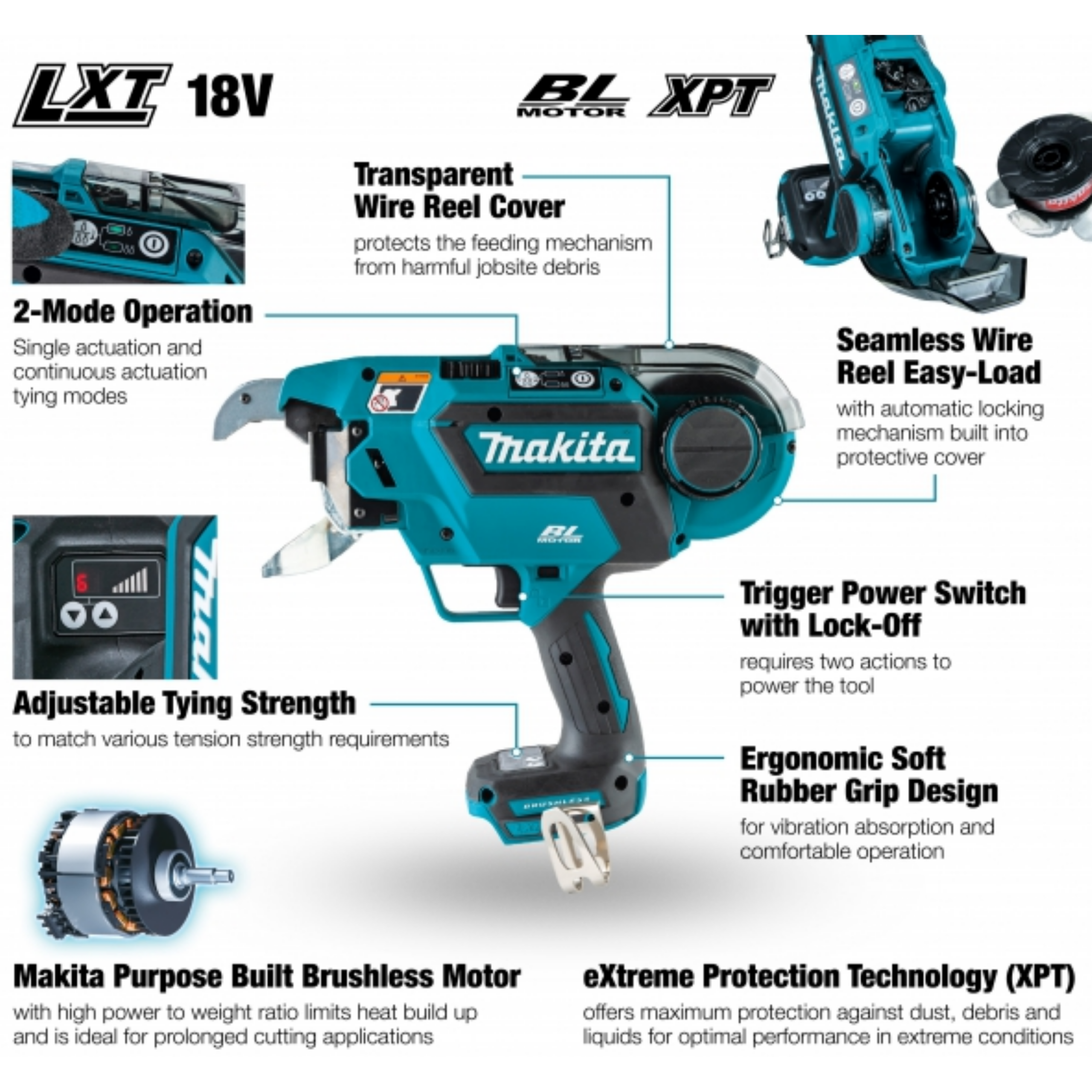 MAKITA DTR181Z, 18V CORDLESS REBAR TYING TOOL (BARE UNIT) - Image 3