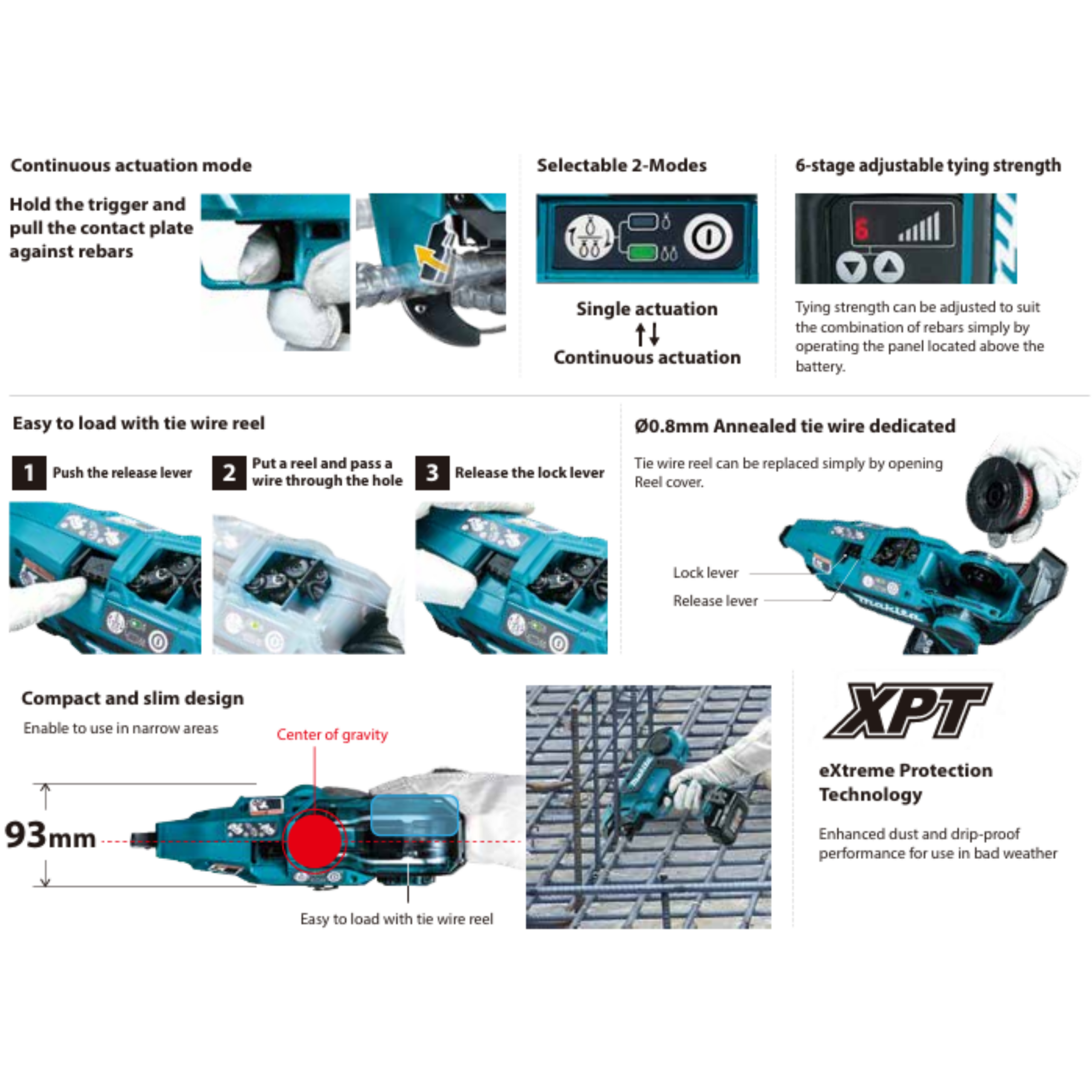 MAKITA DTR181Z, 18V CORDLESS REBAR TYING TOOL (BARE UNIT) - Image 5