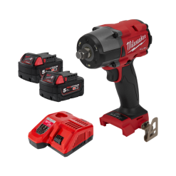 MILWAUKEE M18 FMTIW2F12-502X ASIA, FUEL™ GEN II 1/2"" 881NM MID-TORQUE IMPACT WRENCH W/ 2 UNITS M18™ 5.0AH BATTERY (KIT VERSION)