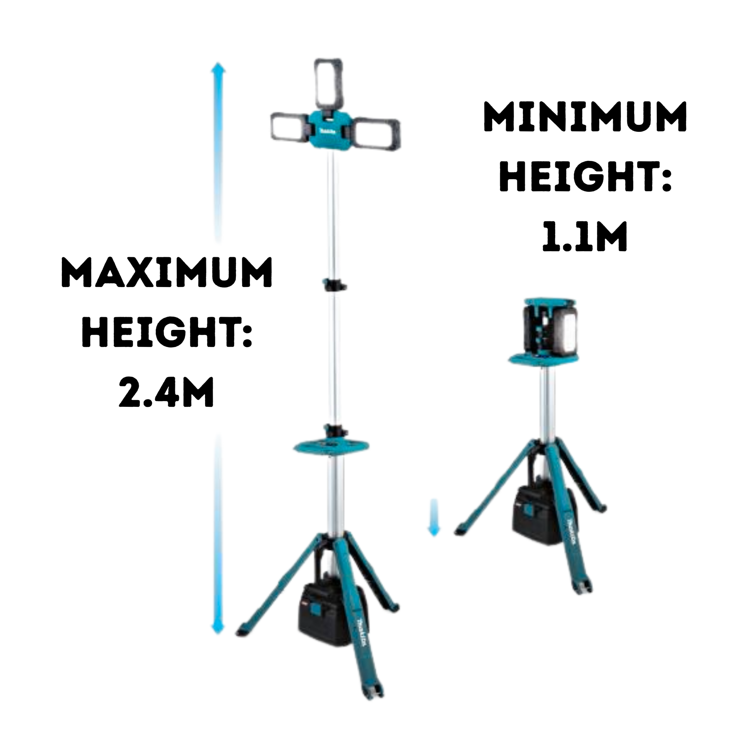 MAKITA ML014G, 40V/ 18V CORDLESS LED TRIPOD WORKLIGHT, 15,000 LUMENS - Image 2